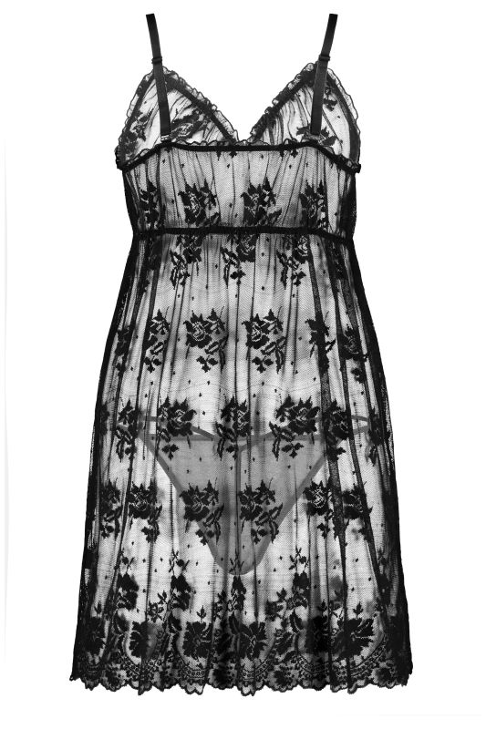 Нощница и бикини от флорална дантела