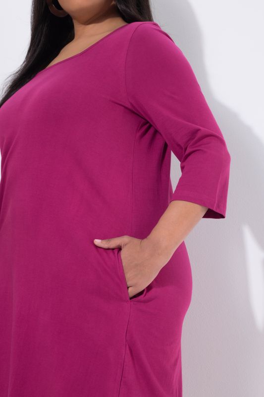 Square Neckline Knit Swing A-line Pocket Tunic