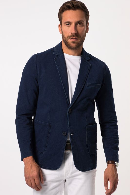 Sweat fabric jacket, vintage look, lapel, up to 8 XL