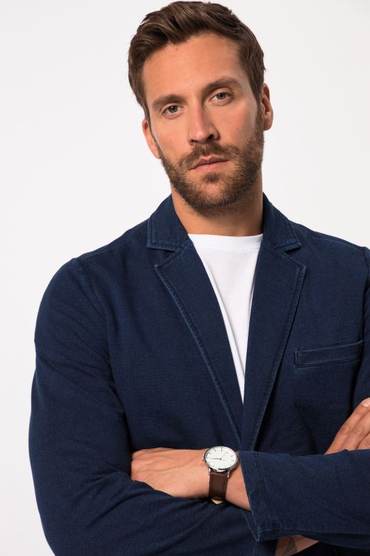 Sweat fabric jacket, vintage look, lapel, up to 8 XL