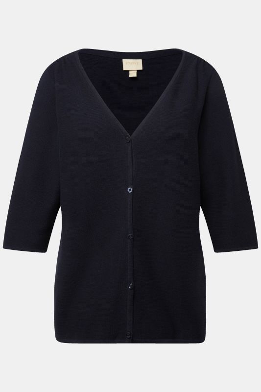 Eco Cotton 3/4 Sleeve V-Neck Cardigan