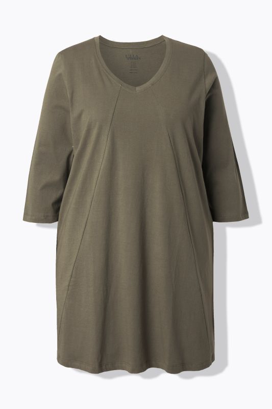 V-Neck Seam Knit  A-line Swing Tunic