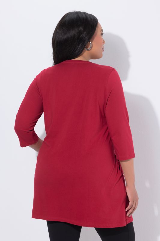 V-Neck Seam Knit  A-line Swing Tunic