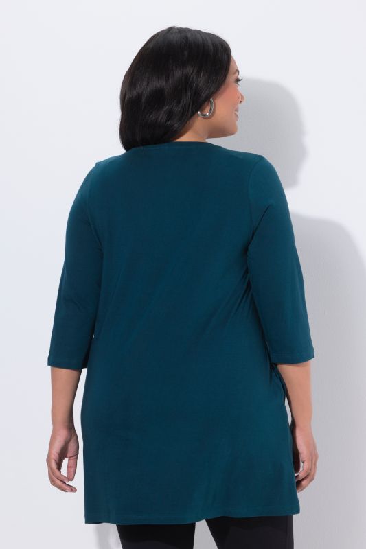 V-Neck Seam Knit  A-line Swing Tunic
