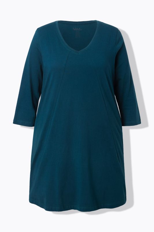 V-Neck Seam Knit  A-line Swing Tunic