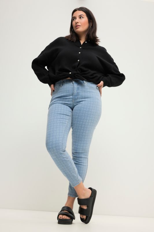 Skinny jeans, 5-pocket, all-over print