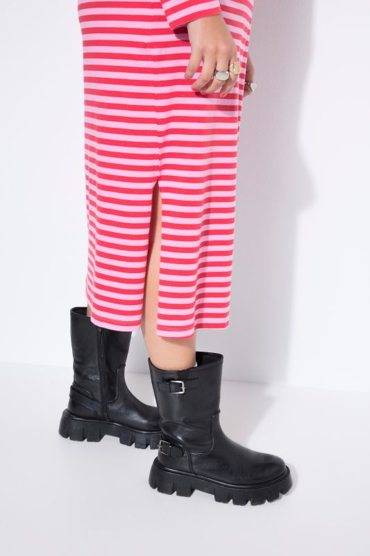 Striped Long Sleeve Jersey Dress