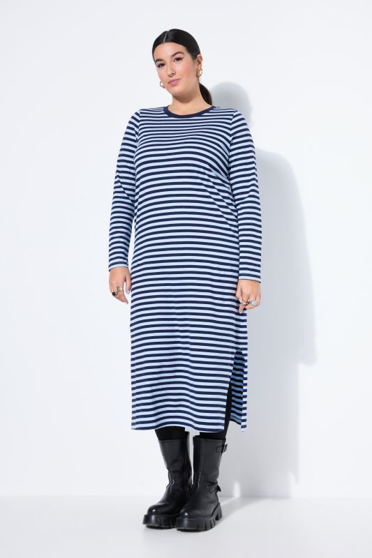 Striped Long Sleeve Jersey Dress