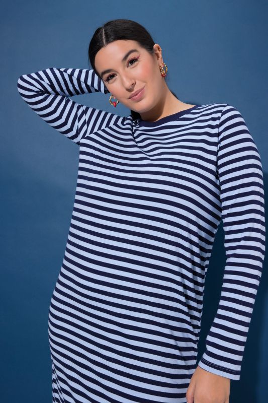 Striped Long Sleeve Jersey Dress