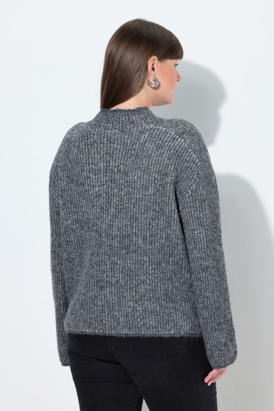 Striped Wool Blend Turtleneck Sweater