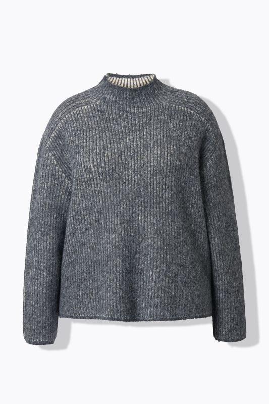 Striped Wool Blend Turtleneck Sweater
