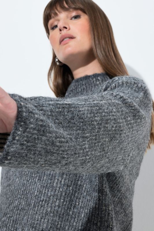 Striped Wool Blend Turtleneck Sweater