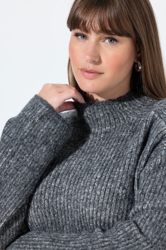 Striped Wool Blend Turtleneck Sweater