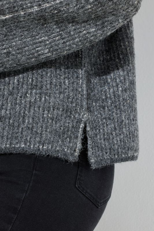 Striped Wool Blend Turtleneck Sweater