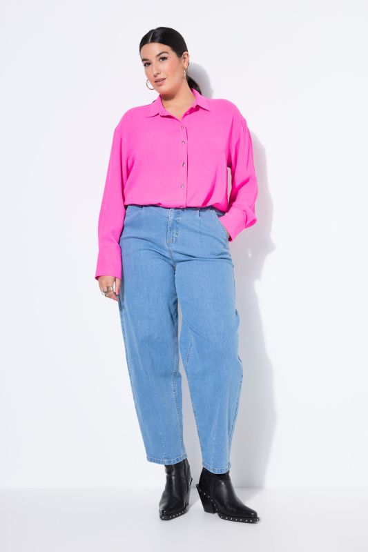 Balloon jeans, wide shape, 5-pockets, elastic waistband