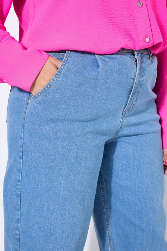 Balloon jeans, wide shape, 5-pockets, elastic waistband