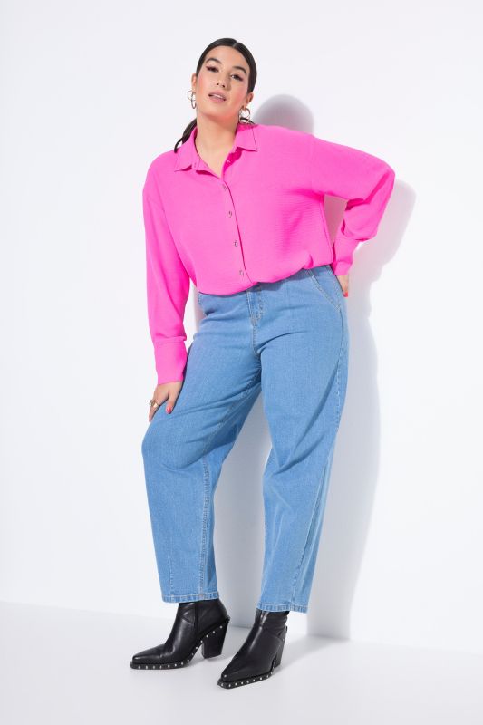 Balloon jeans, wide shape, 5-pockets, elastic waistband