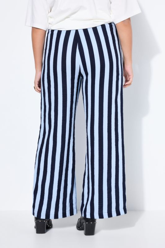 Striped Muslin Elastic Waist Pants