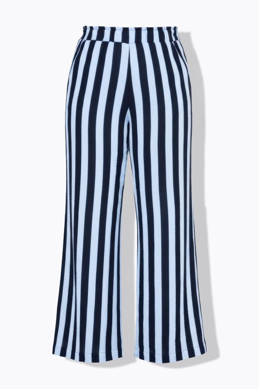 Striped Muslin Elastic Waist Pants