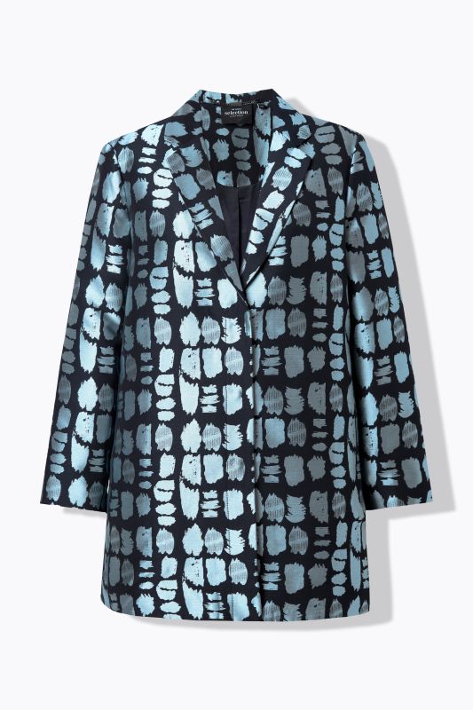 Textured Abstract Print Blazer