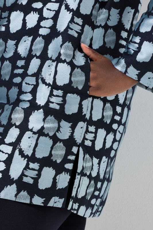 Textured Abstract Print Blazer