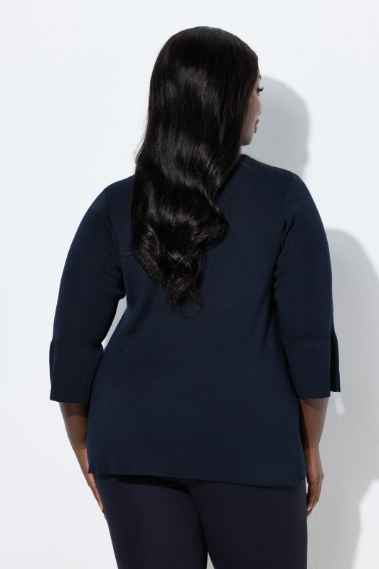 Ribbed Knit V-Neck Sweater