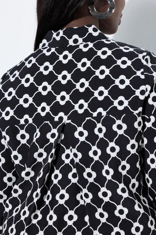 Рокля с принт на графични цветя