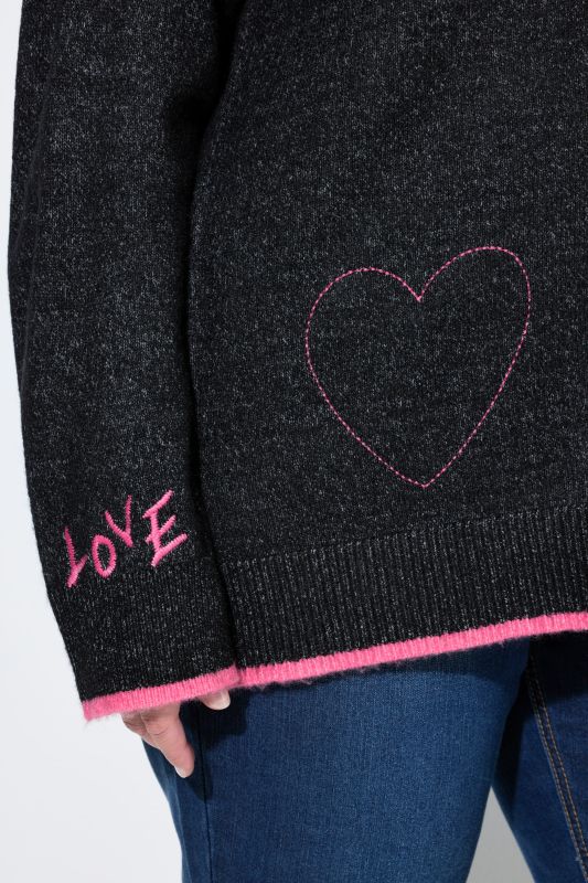 Heart Embroidered Sweater