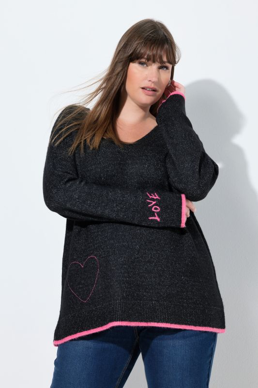 Heart Embroidered Sweater