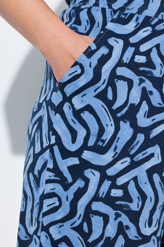 Панталон с широки крачоли и графичен принт