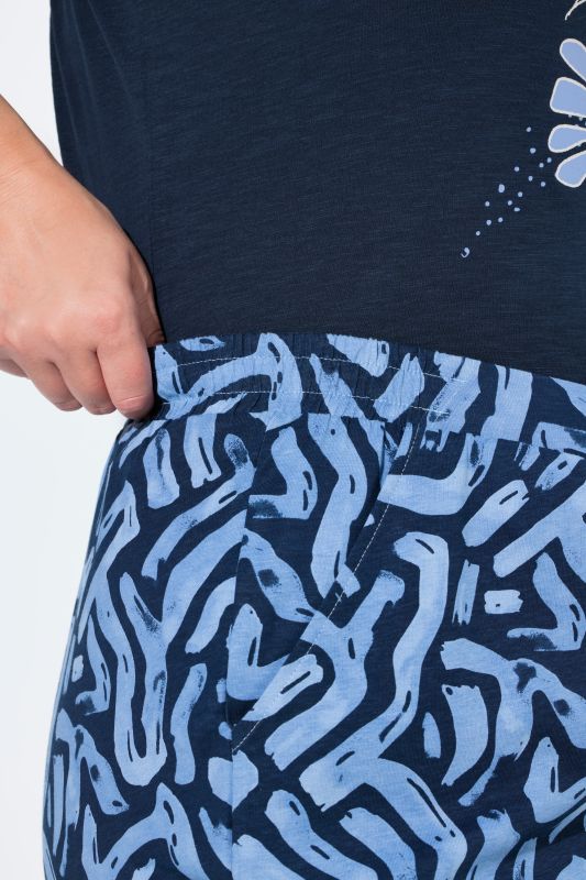 Панталон с широки крачоли и графичен принт