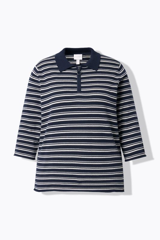 Eco Cotton Striped Polo Sweater
