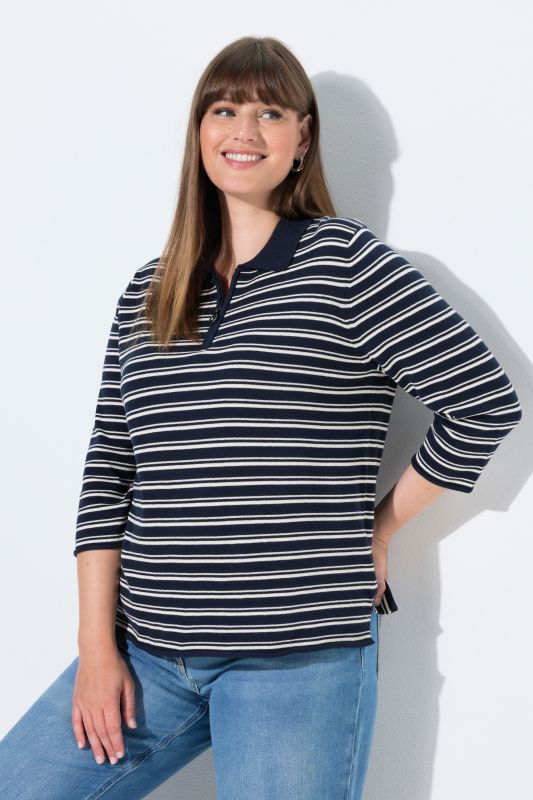 Eco Cotton Striped Polo Sweater