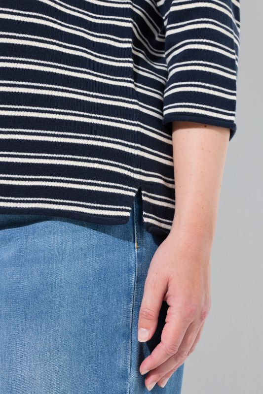 Eco Cotton Striped Polo Sweater