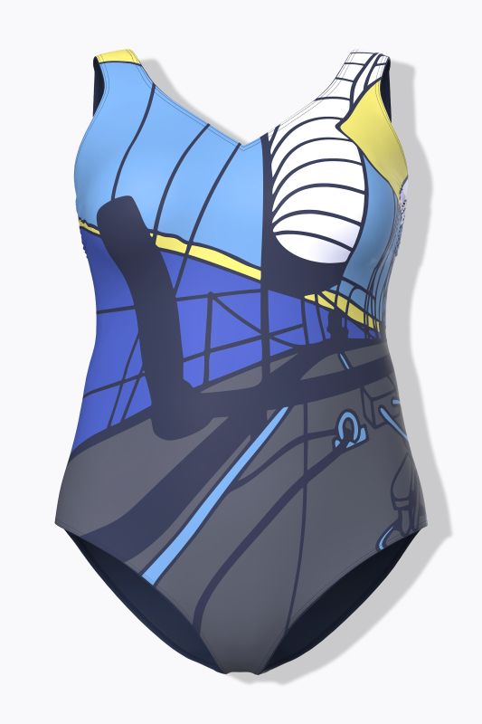 Бански с принт на лодки