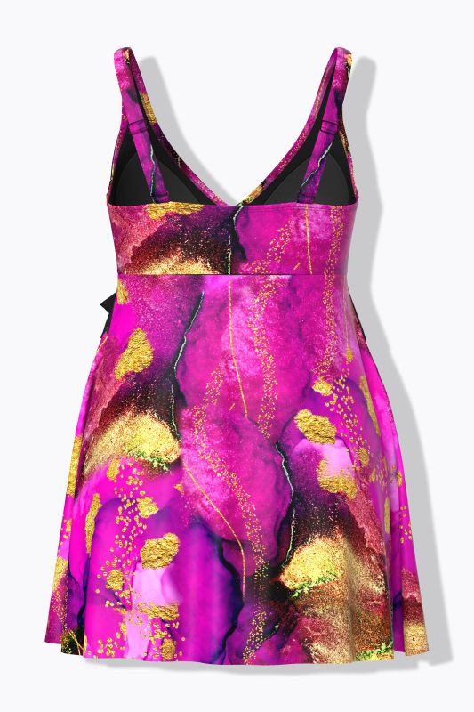 Бански тип рокля с розови цветя