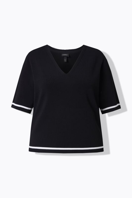 Short Sleeve Ribbed Knit Sweater