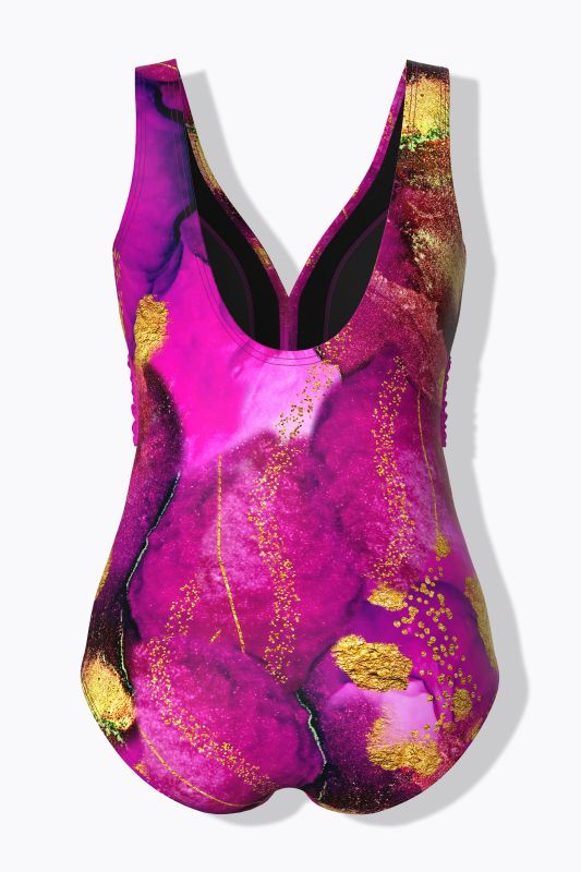 Бански с принт на розови цветя