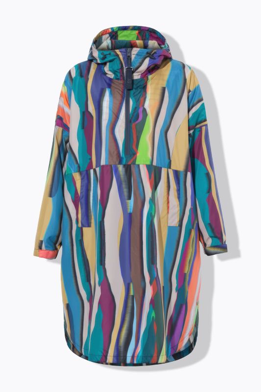 Abstract Striped Rain Poncho