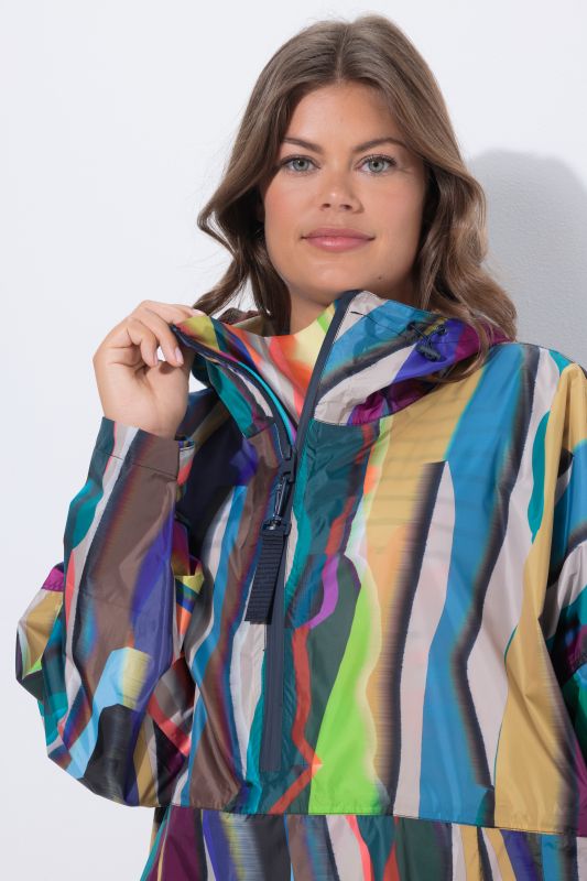Abstract Striped Rain Poncho