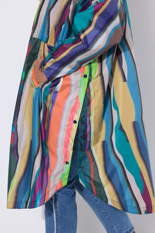 Abstract Striped Rain Poncho