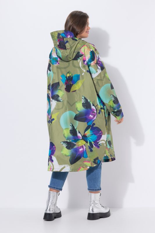Colorful Flower Print Rain Poncho