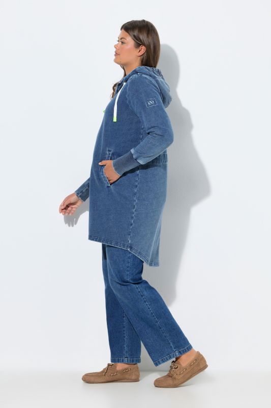 Denim Look Longline Sweatshirt