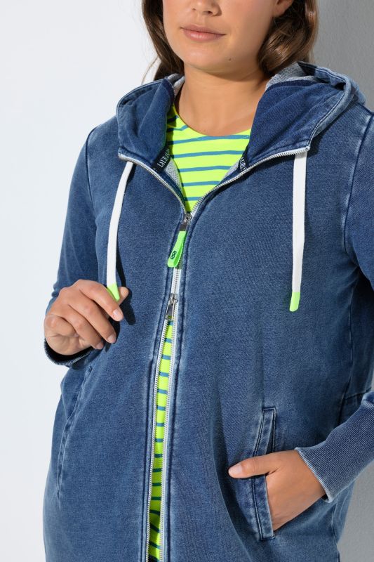 Denim Look Longline Sweatshirt