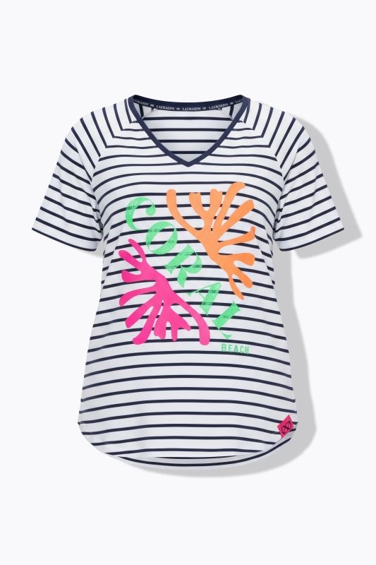 CORAL Striped Graphic Tee
