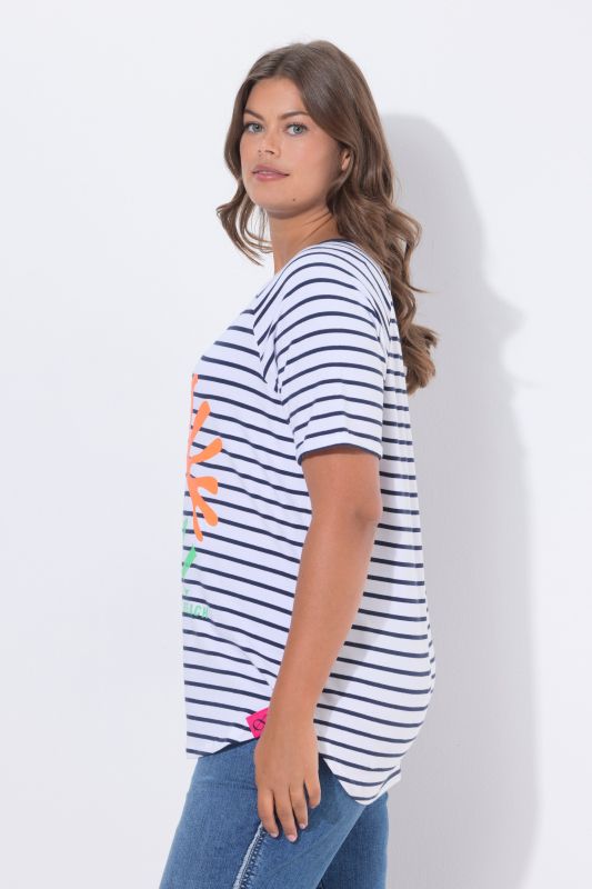 CORAL Striped Graphic Tee