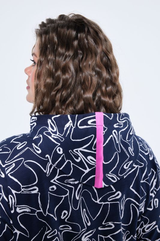 Starfish Print 3/4 Sleeve Hoodie