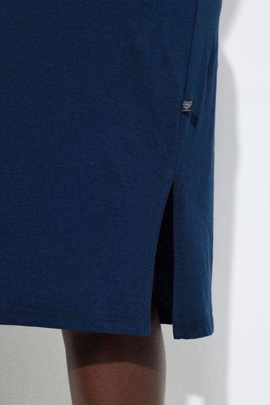 Sporty Stripe Trim V-Neck Cotton Nightgown