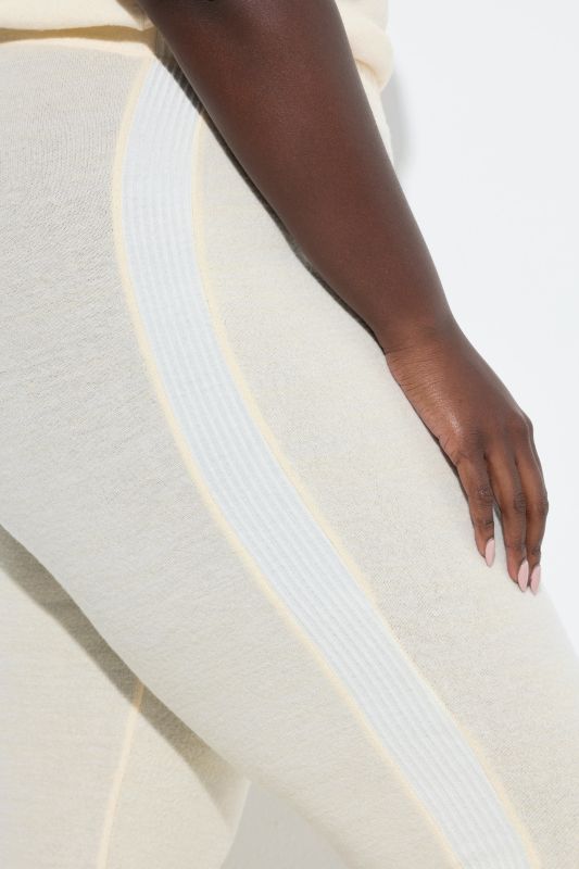 Side Stripe Elastic Waist Stretch Knit Lounge Leggings