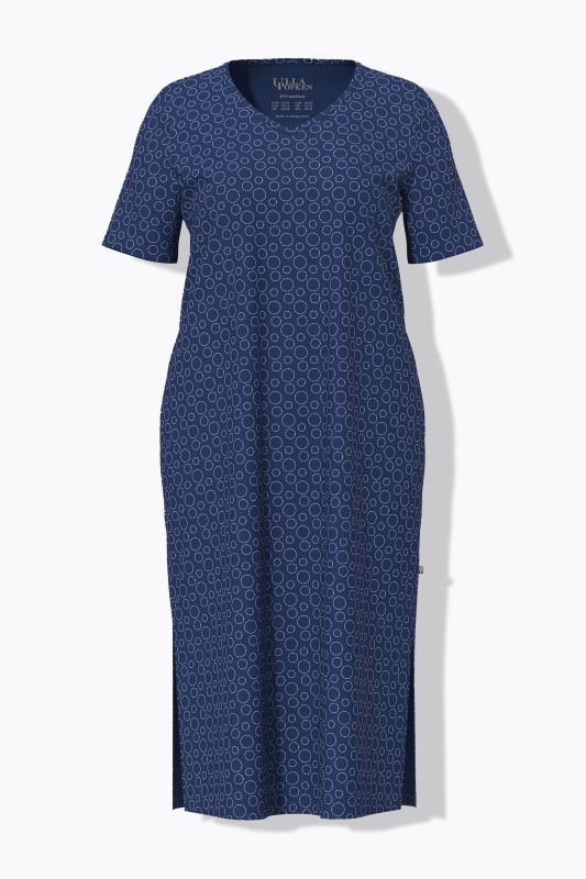 Circle Print Short Sleeve Cotton Knit Nightgown